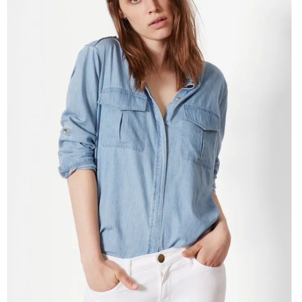 NEW Women's Equipment XS Major Sky Blue Button Down - Picture 1 of 6